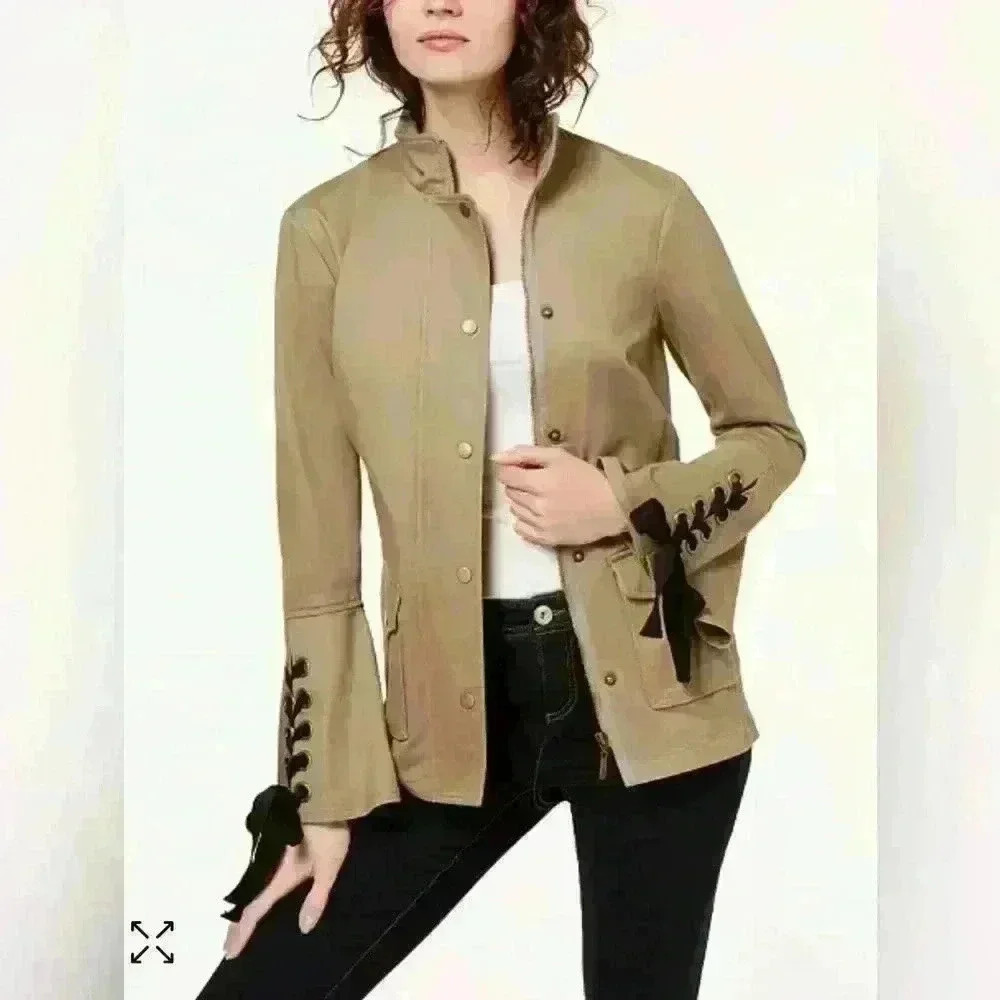 I.N.C. Lace-Up Utility Jacket Size Petite Small